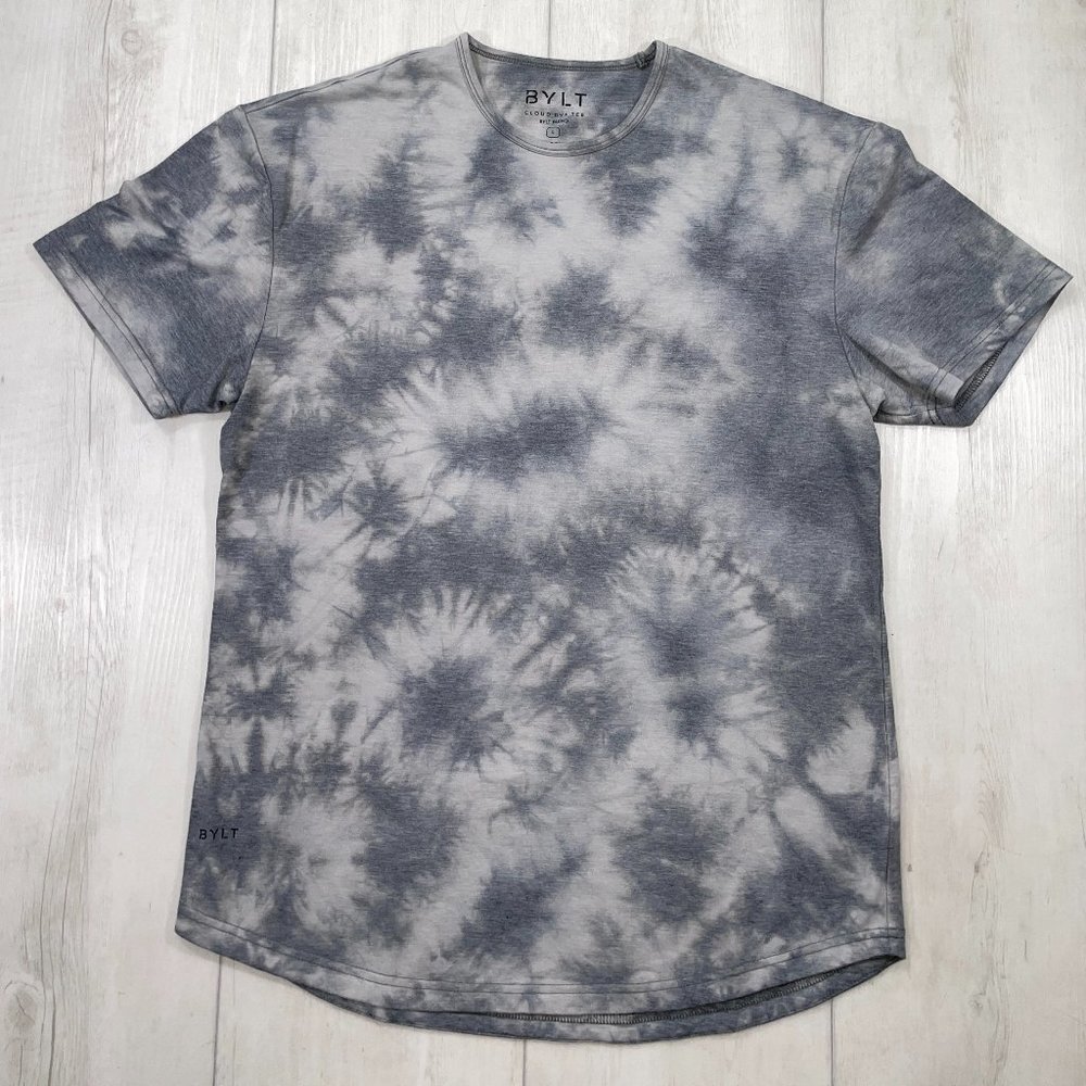 BYLT Basics Gray Tie-Dye Short Sleeve Tee